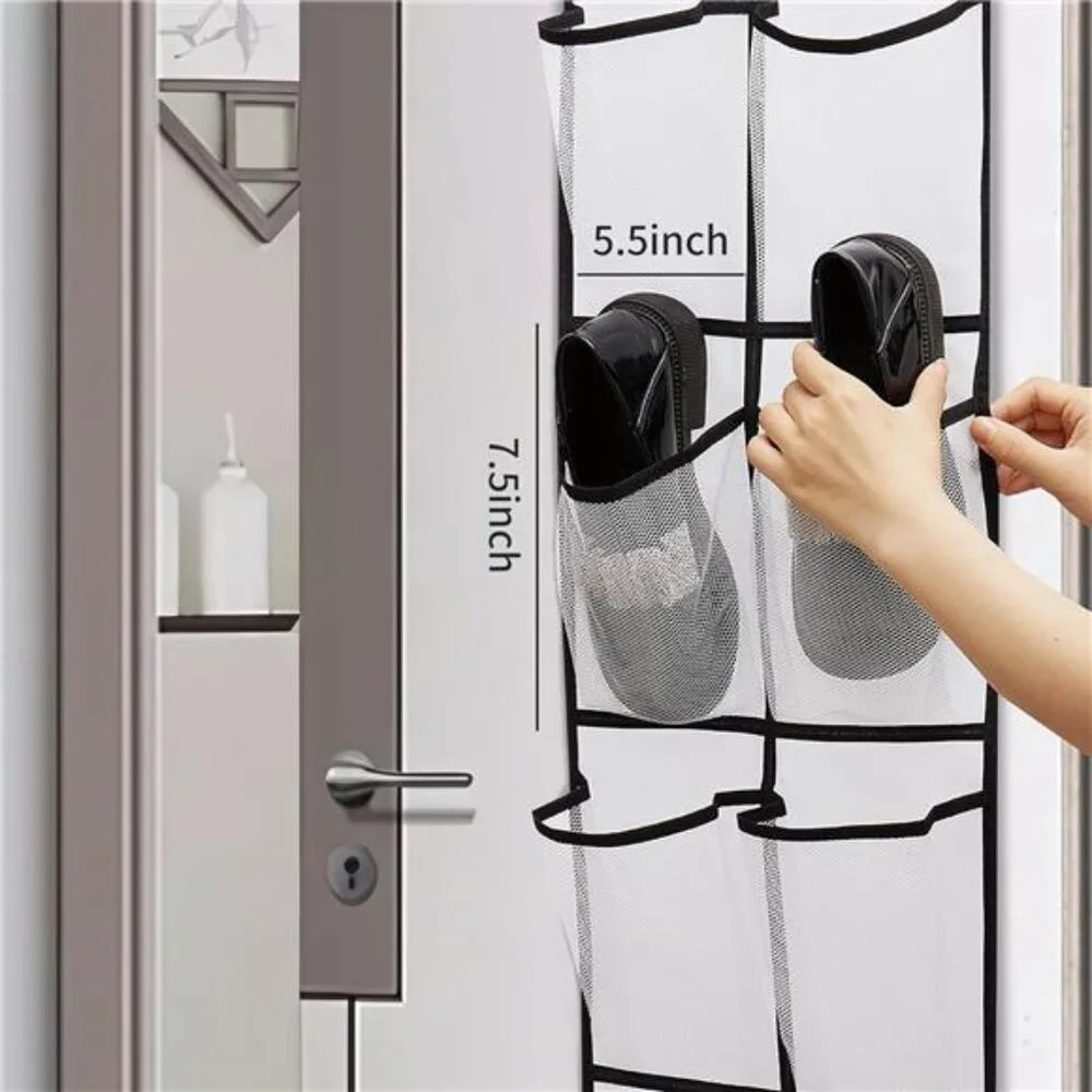 Over Door Shoe Organizer 14 Pocket Hanging Closet Storage Rack 2 Pack White